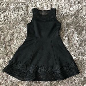 Black Jacquard dress with details